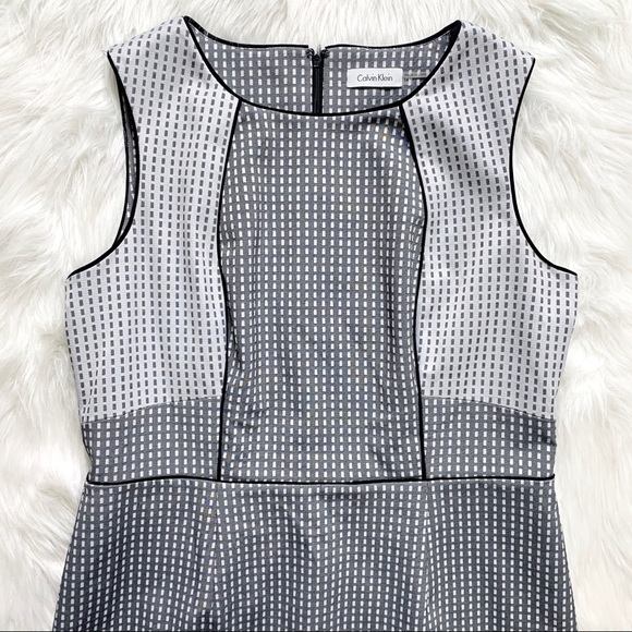 SOLD-Calvin Klein Sleeveless Colorblock Sheath Dress - Picture 5 of 9